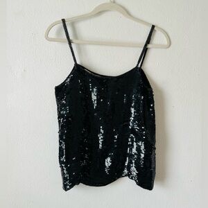 Vintage silk sequin and beaded Ricardo Lenzi Italian designer camisole tank sz m